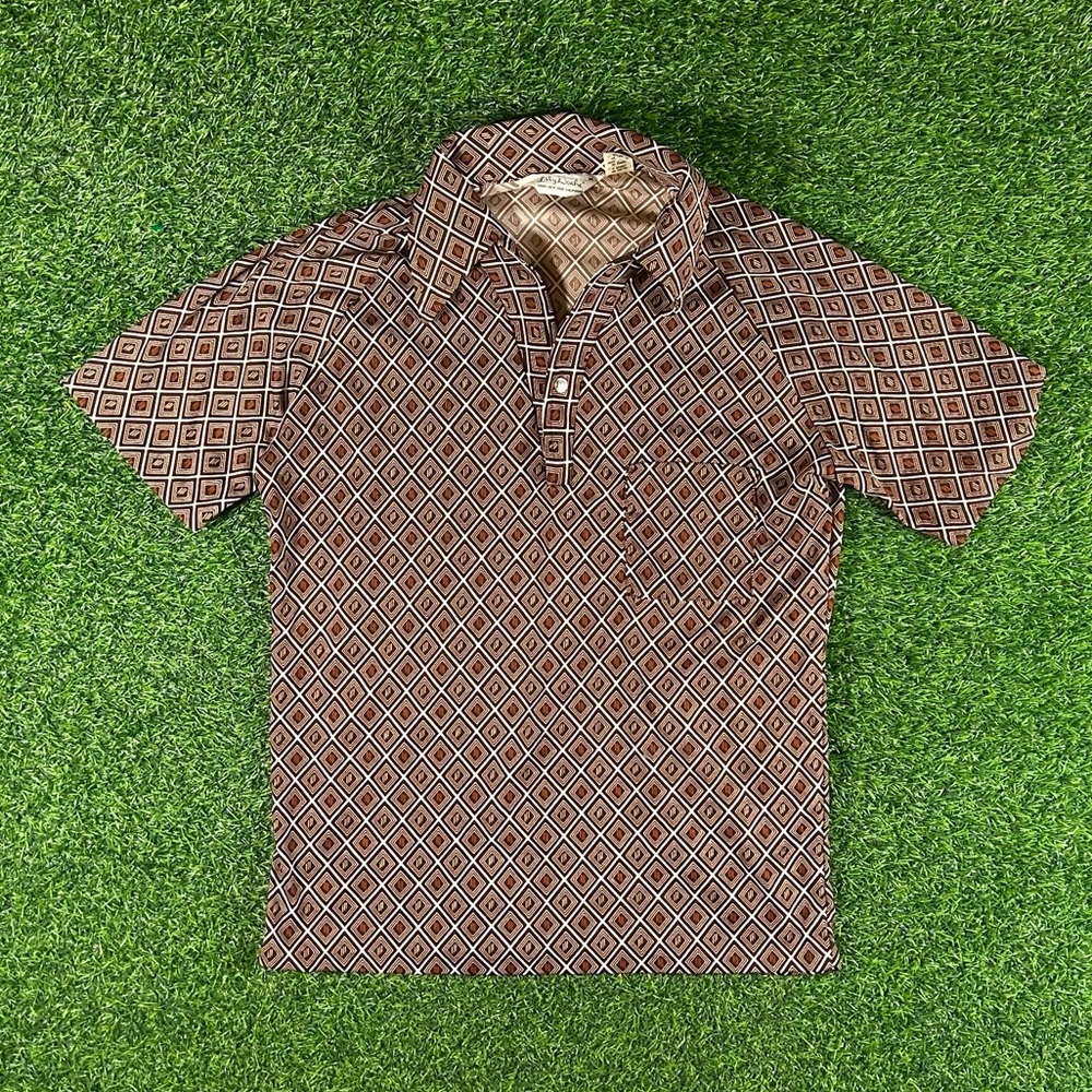 Vintage 70s Lilly Dache abstract polo shirt